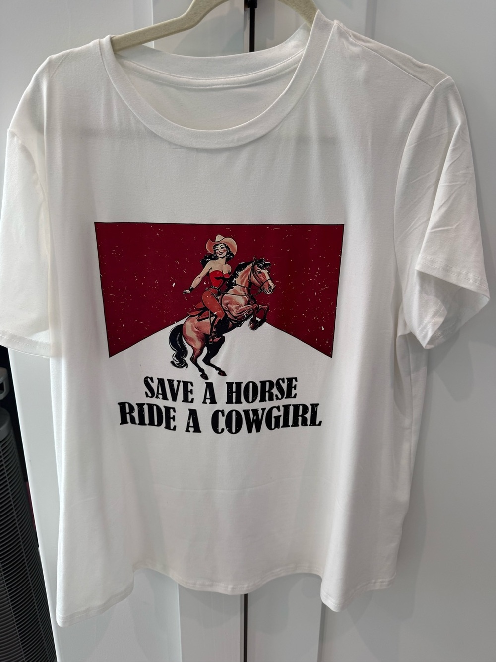 SHEIN TWO White tees with Western Cowgirl Graphics